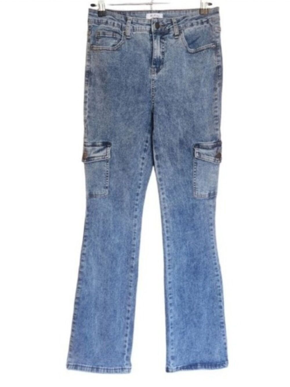 BLEU HIGH RISE CARGO STYLE DENIM BLUE JEANS SIZE 6